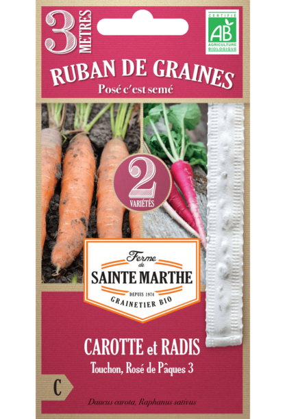 Carotte Touchon et Radis Rosé de Pâques 3 ruban 3m