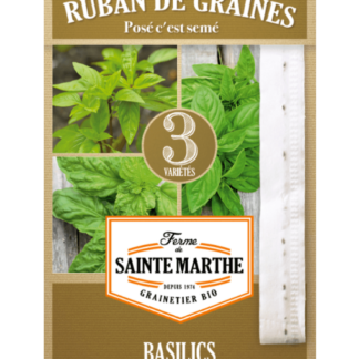 Basilics en mélange (Cannelle, Géant Monstrueux, Grand Vert) ruban 3m