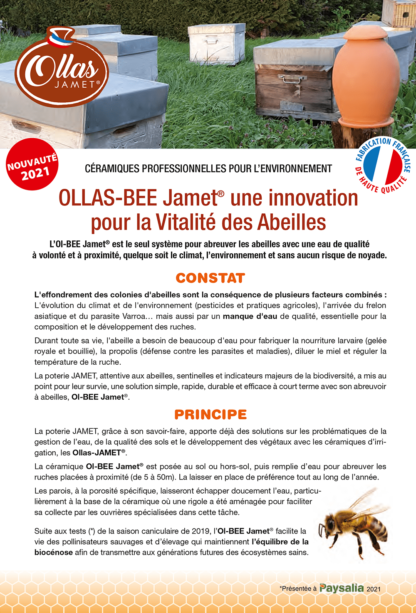 H.G.C.P. Poterie Jamet Ollas Bee Abreuvoir à Abeilles Olla Oya