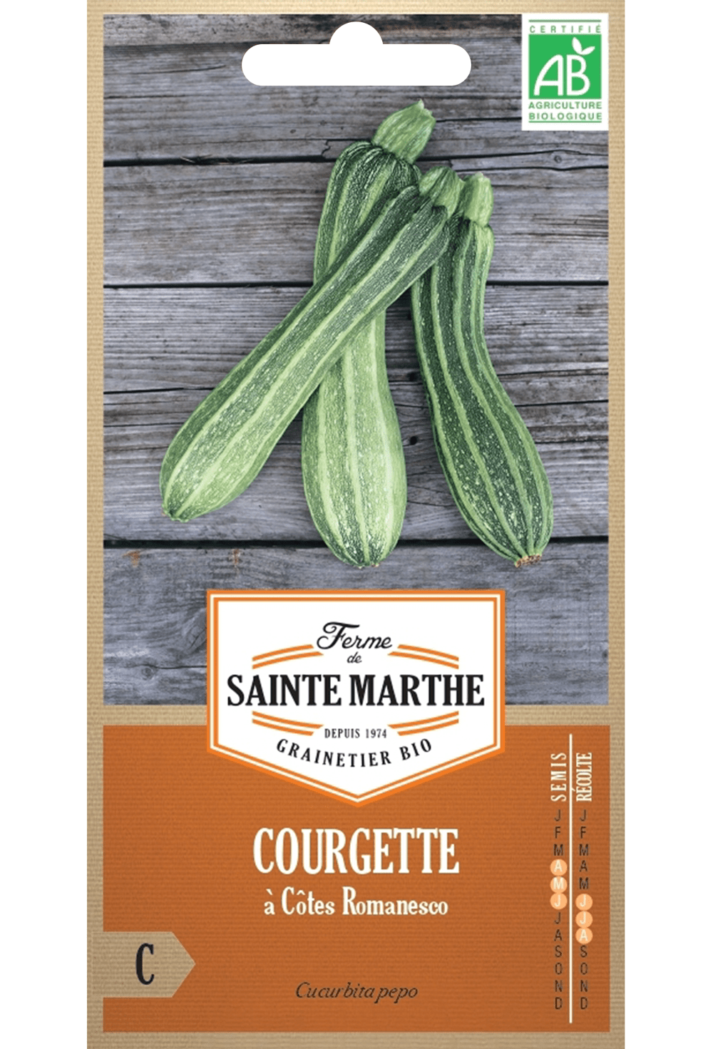 H.G.C.P. La Ferme de Sainte Marthe Courgette à Côtes Romanesco