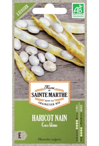 H.G.C.P. La Ferme de Sainte Marthe Haricot nain Coco blanc précoce à écosser