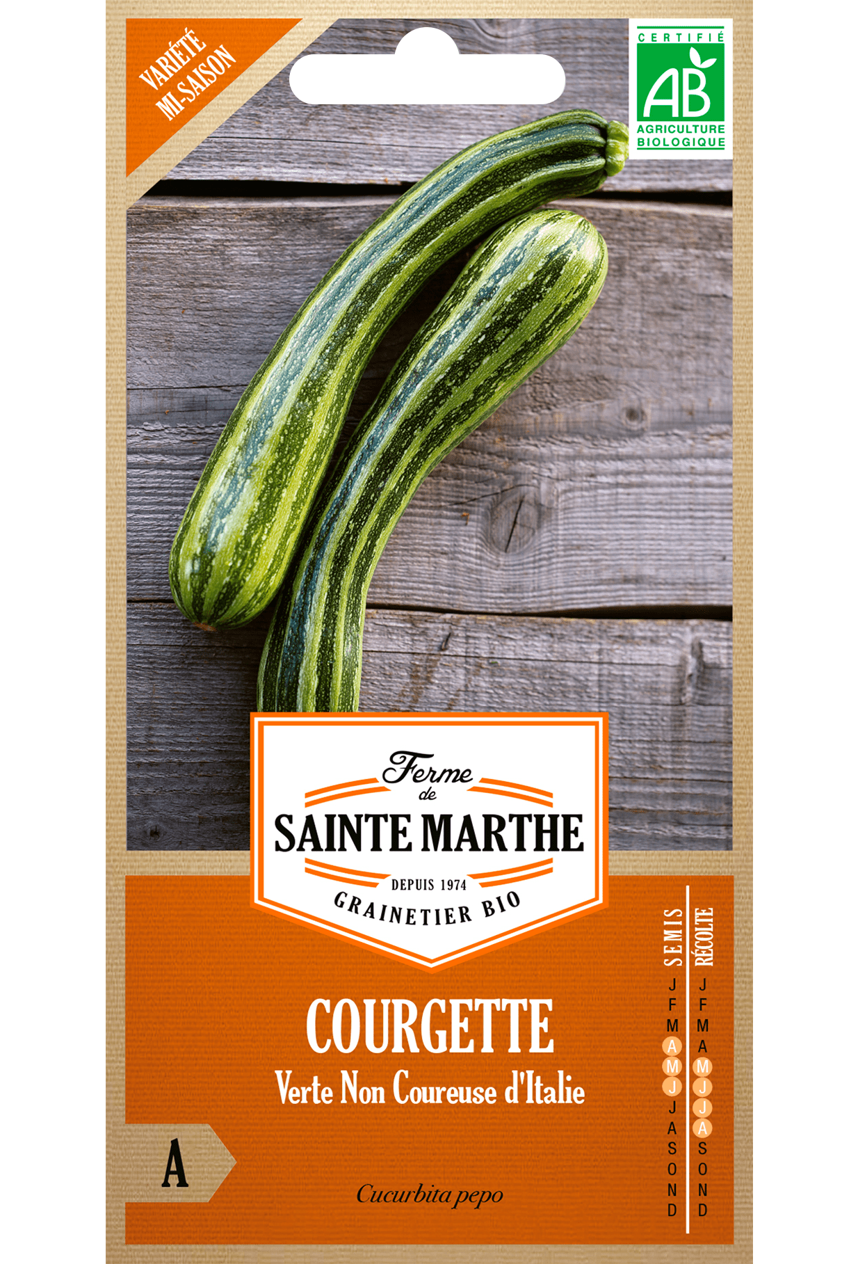 H.G.C.P. La Ferme de Sainte Marthe Courgette Verte Non Coureuse d'Italie